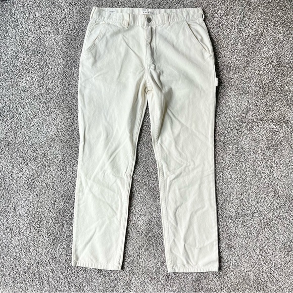 PacSun womens high rise straight leg carpenter jeans in cream size 34 - Picture 3 of 11